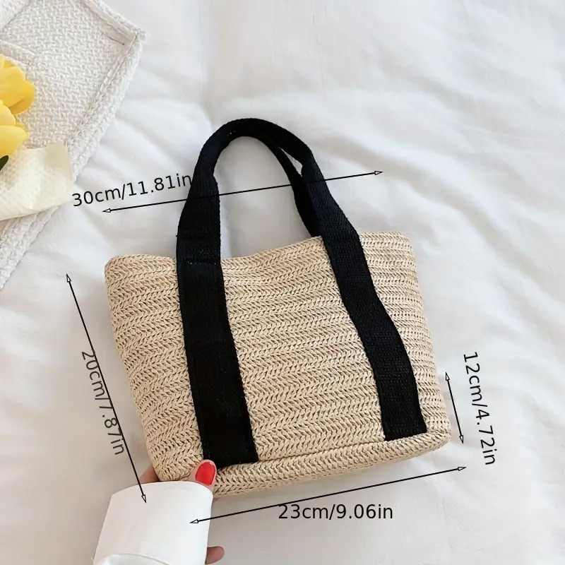 Personalized Straw Woven Beach Bag